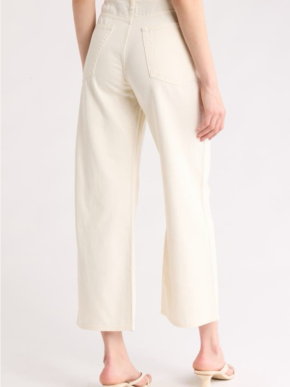 Rag & Bone Lori Wide Leg Crop Pants in Ecru | Size 26 - Picture 2 of 6